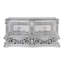 Buffet console Vera, 79 pouces, 4 portes, platine à volutes florales platine