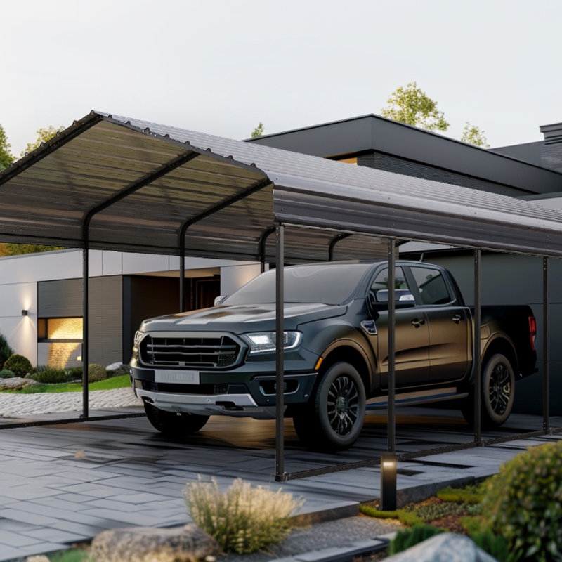 12 x 25 Ft Heavy Duty Carport with Galvanized Steel Roof