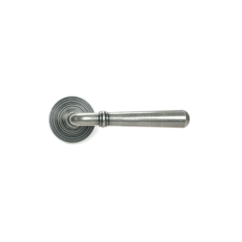 Newbury Interior Mortise Door Handle, Pewter Patina