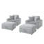 Upholstered Armchair with Footstool-1673948802