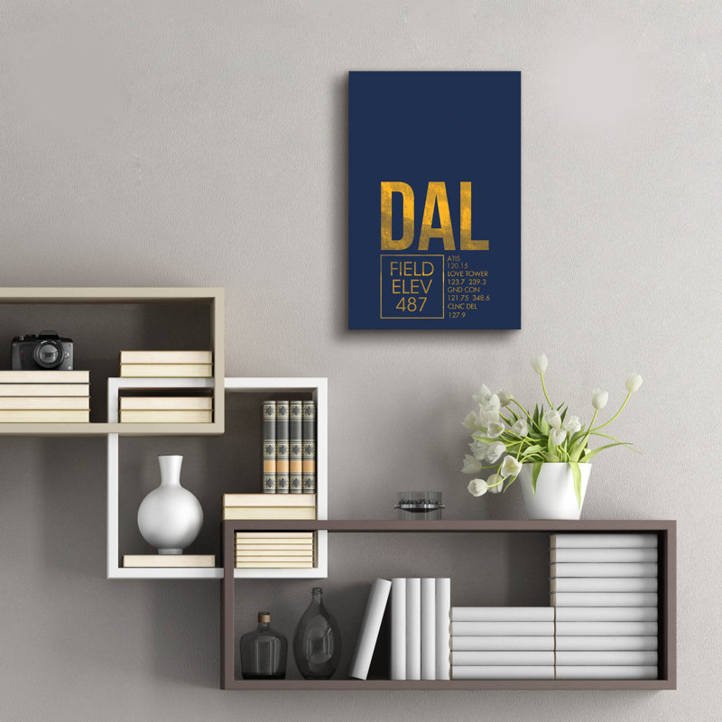 "DAL ATC" par O8 à gauche, H 24 po x l 16 po x P 0,2 po