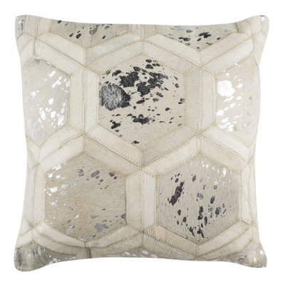 Geometric Cowhide Throw Pillow