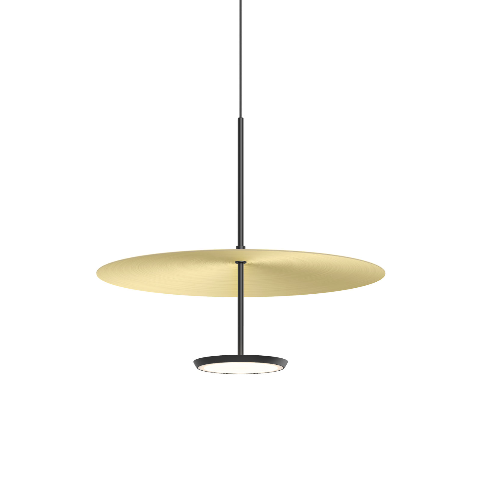 Sky Dome 1 - Light LED Pendant, 17.5" H x 17.5" W x 17.5" D, Brushed Brass, Matte Black