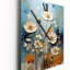 Horloge murale florale blanche-2105444036