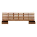 Modway Render Wall Mount King Headboard and Modern Nightstands