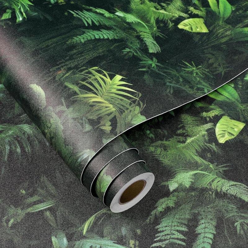 Papier peint adhésif vert 17,5 "X354" Tropical