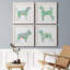 Tapisserie Labrador - ensemble de 4 peintures sur toile encadrées-60147991-60147992