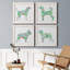 Tapisserie Labrador - ensemble de 4 peintures sur toile encadrées-60147992-60147995