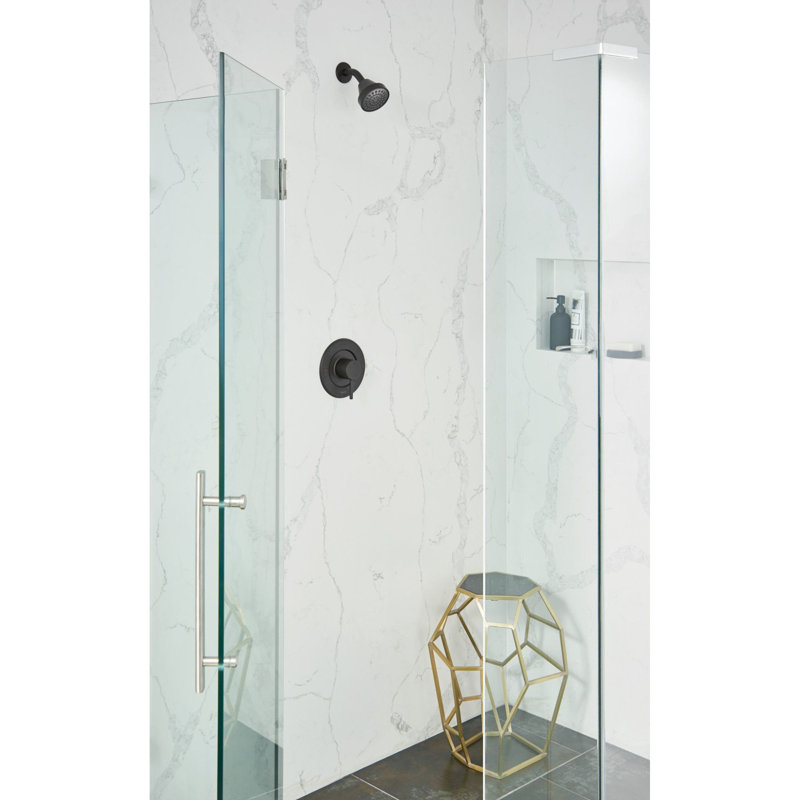 Align Posi-Temp Shower Arm with Faucet Trim, Matte Black