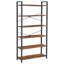 6 Tier Bookcase With Steel Frame, Free Standing Shelf, Living Room, Bedroom, Office, Industrial Design, Black Ink-1962193752-1969476870