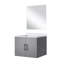 Meuble-lavabo simple gris foncé l 24 po x P 22 po, comptoir en quartz blanc et miroir 18 po