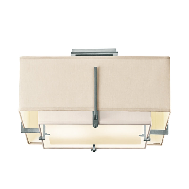 Exos 2 - Light Semi Flush Mount, Natural Anna, Vintage Platinum