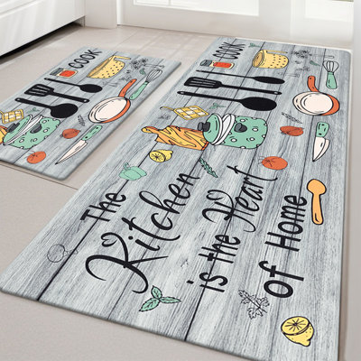 Duwaine Anti-Fatigue Non-Skid Waterproof Kitchen Mat (Set of 2)
