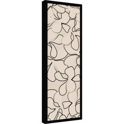 Tableau magnétique en tissu encadré, 13 x 37 cm, motif floral, pour l'organisation murale