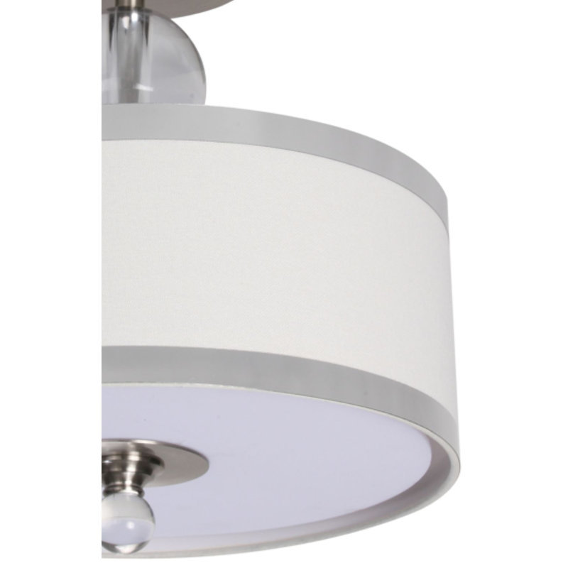 Plafonnier semi-encastré 2 lumières avec abat-jour tambour Transitional
