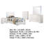 Sok 5pc Twin Bedroom Set, Blue LED Lights, Faux Leather, White Wood-114565893