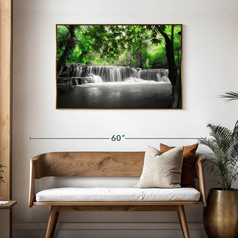 Cascade tropicale Pop, Cadre flottant doré, 43 po x 29 po