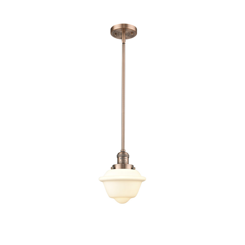 Luminaire suspendu simple 1 lumière Baptiste, Boîtier blanc mat, Ampoule DEL 6 watts Vinage, Nickel poli