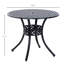 Table de salle à manger ronde Nicole de 84 cm (33 pouces) pour patio, jardin, extérieur, noire