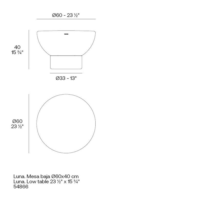 Luna Table 23.5", 15.75" H x 23.5" W x 23.5" D, Granite Cream