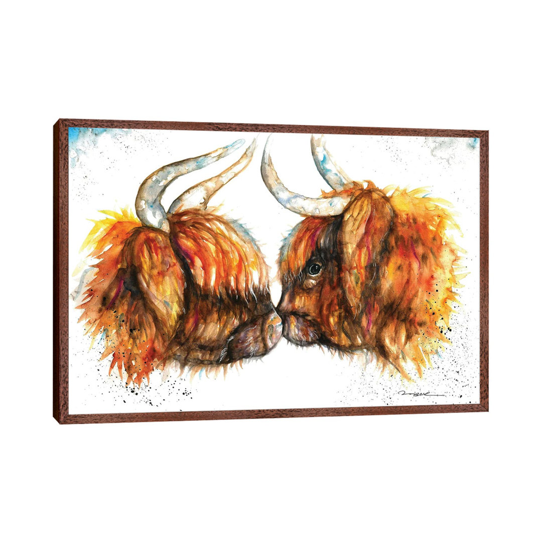 Highland Cows by BebesArts - Wrapped Canvas Gallery-Wrapped Canvas Giclée