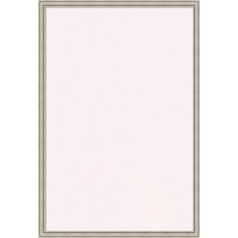 Tableau d'affichage en liège blanc Cordelia, mince, avec cadre argenté, L 17 po x H 25 po, Cordelia argent fin