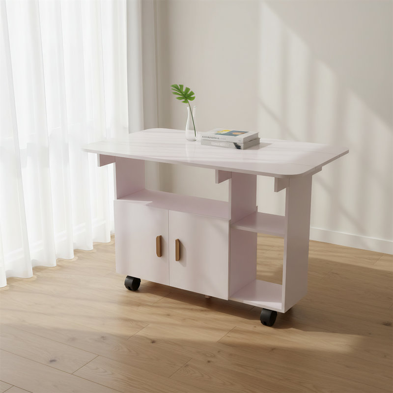 Table de cuisine pliante rectangulaire moderne avec roulettes et table à roulettes Modern