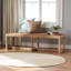 Banc d'appoint en bois d'acajou et d'herbes de mer brun Katashi, H 16,72 po x l 58,98 po x P 17,43 po