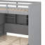 Lit superposé avec escalier, lit superposé en bois avec tablettes de rangement, garde-robe, port USB, station de charge et lumière-255397594