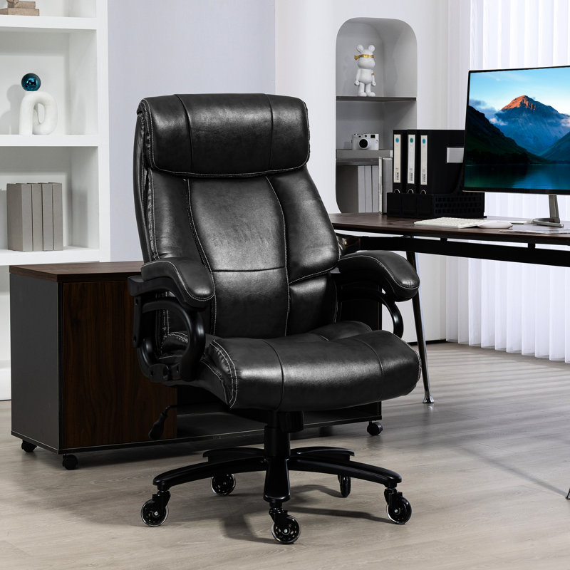 Grande et grande chaise de mobilier de bureau, cuir d'unité centrale, chaise avec poids 400Lb, fonction d'inclinaison 400Lb