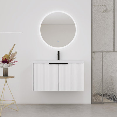 Meuble-lavabo mural 36 po avec lavabo en résine