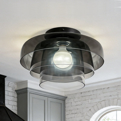 Mid Century Modern Ceiling Light Glass Shade