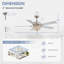 Ventilateur de plafond 2 lumières en cristal Darisha avec télécommande, classique, traditionnel, bureau, salon, salle familiale, chambre à coucher 52 po