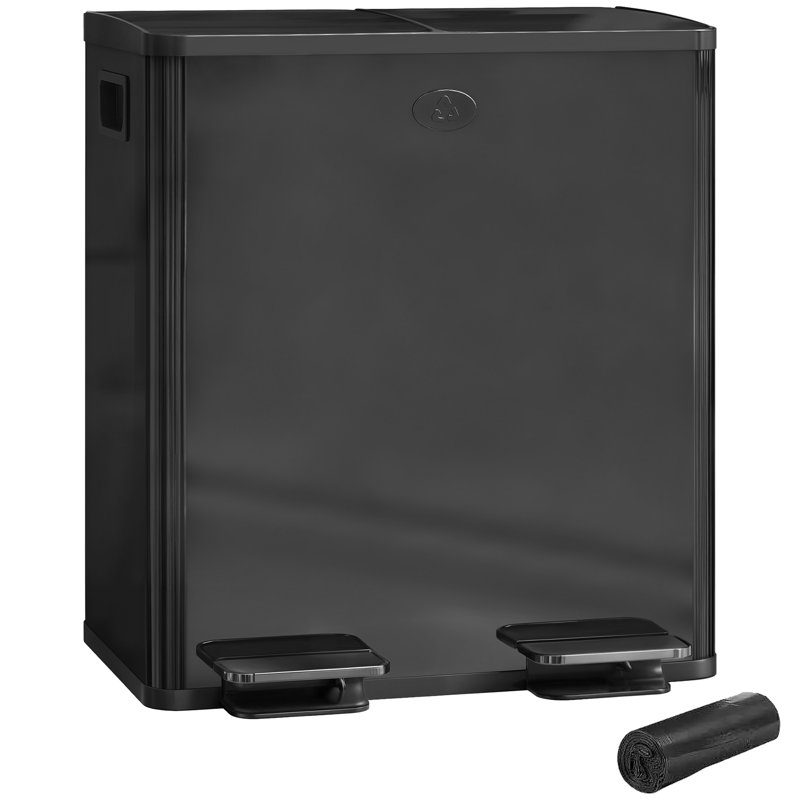 Plastic Step On Multi-Compartments Rubbish & Recycling Bin - 40L
