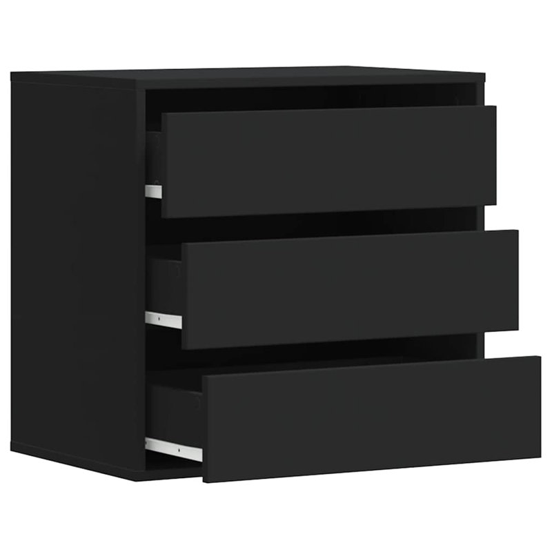 Corner Chest Of Drawers Engineered Wood, Black, 58cm H x 60cm W x 41cm D