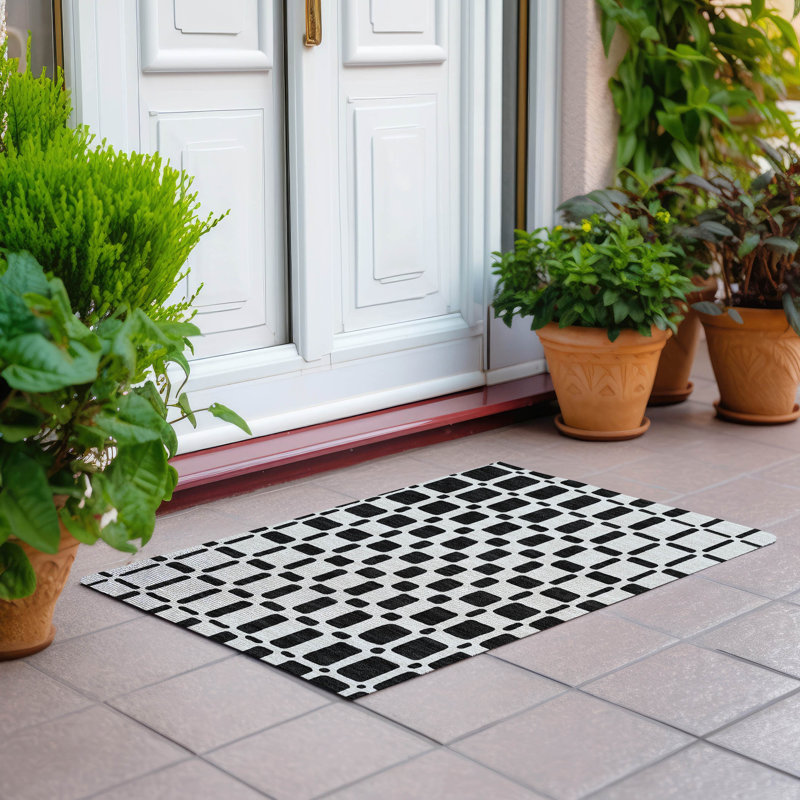 Malek Indoor/Outdoor Area Rug with Non-Slip Backing, Rectangle 1'8" x 2'6"