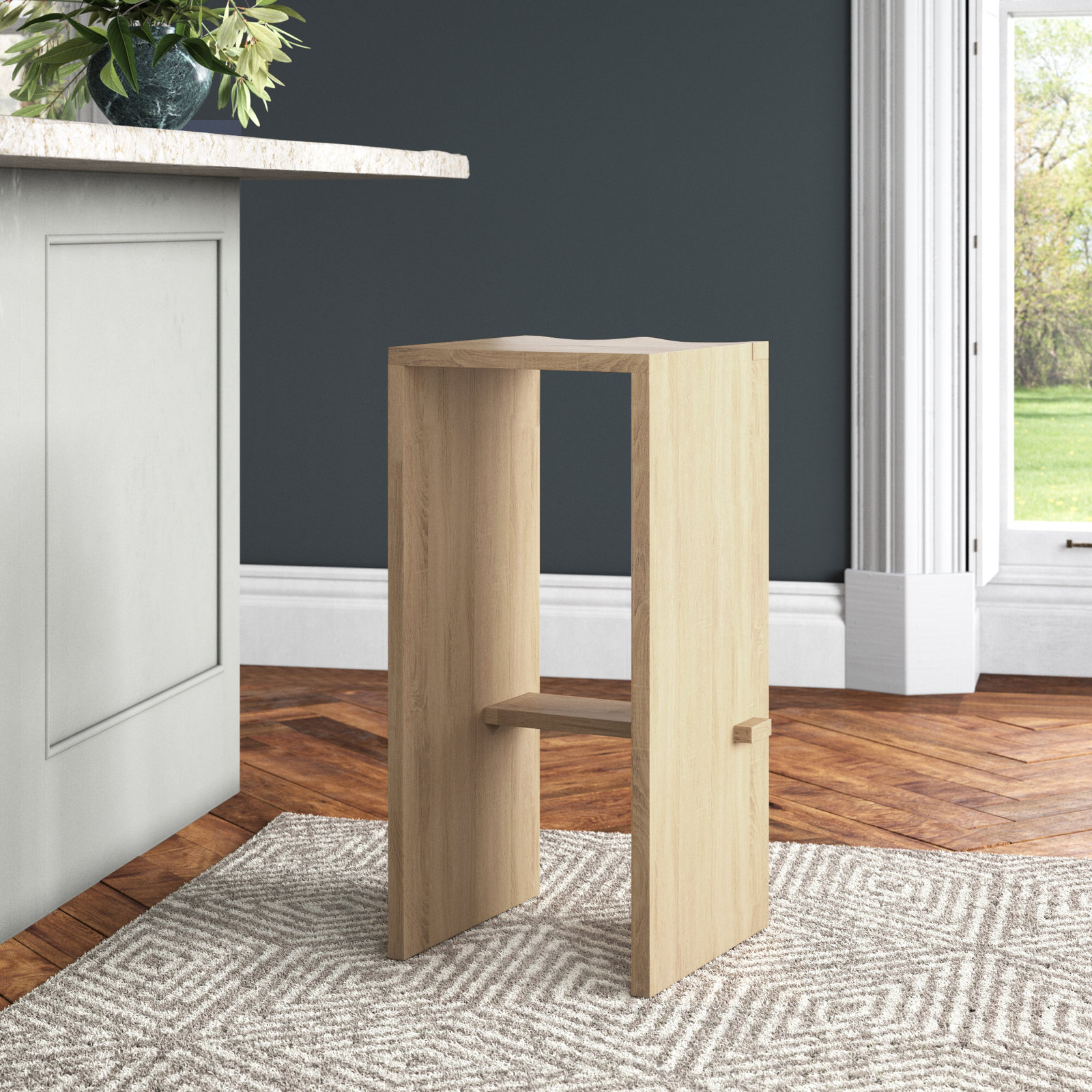 Dalina Solid Wood Counter & Bar Stool, Gray Brown, Bar Stool (30" Seat Height)