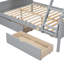 Lit superposé simple au-dessus d'un lit double en gris, avec lit de rangement stable et pratique, couleur grise, installation robuste-1955164958-1955164957