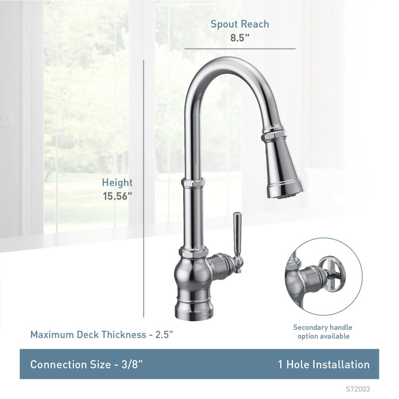 Peterson One-Handle Pull Down Single Handle Kitchen Faucet with Power Boost, Matte Black