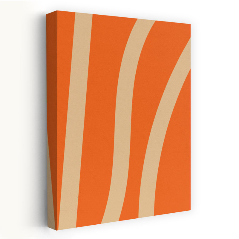 Funkycurvesno09, impression abstraite et audacieuse murale colorée, 18" H x 12" W