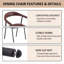 Ensemble de 4 chaises de salle à manger modernes, chaises en cuir de polyuréthane avec dossier ergonomique incurvé, chaises de salle à manger rembourrées avec pieds en métal, chaises de cuisine modernes-65859214