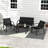 4 PCS Patio Conversation Set w/ Breathable Fabric Seat Tempered Glass Tabletop