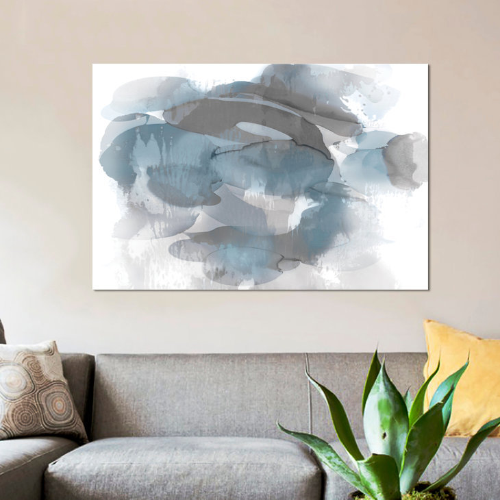 «Flow I», impression sur toile, H 18 po x l 26 po x P 1,5 po, Toile avec cadre noir, Pas de tapis