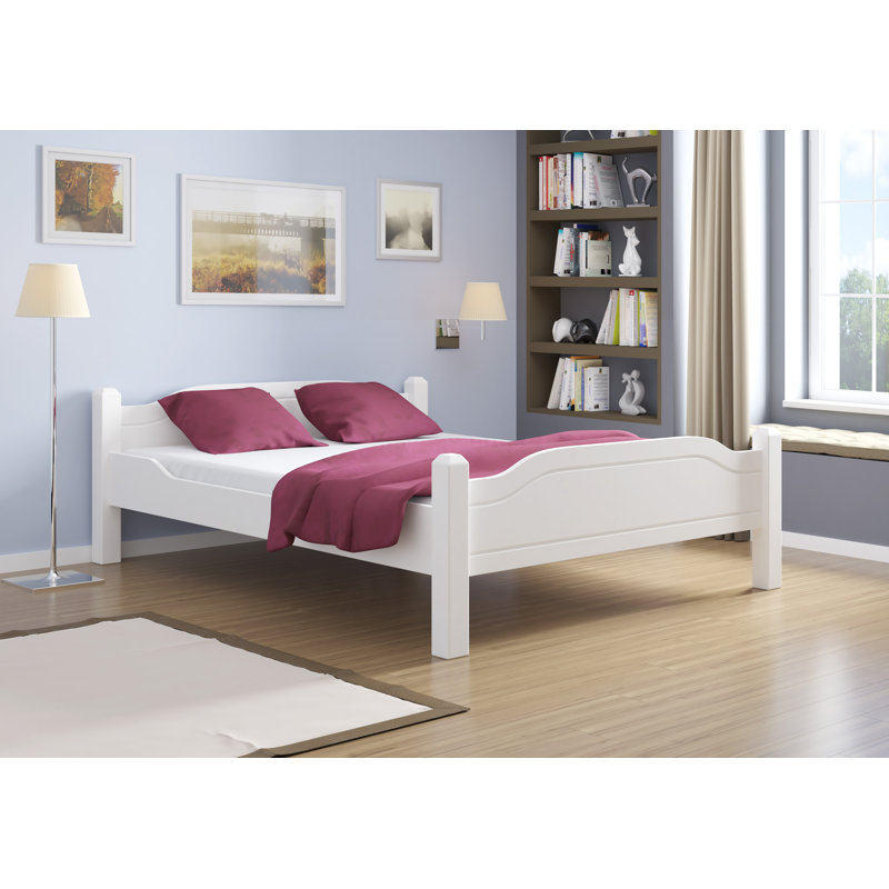 Lemelle King (5') Bed, White , European Double (140 x 200cm)