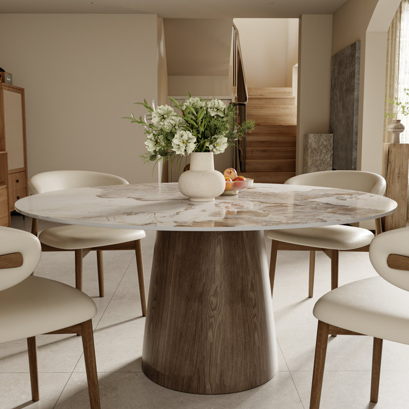 Table de salle à manger Mid-Century, H 29,53 po x L 53,15 po x l 53,15 po, Lux ambre