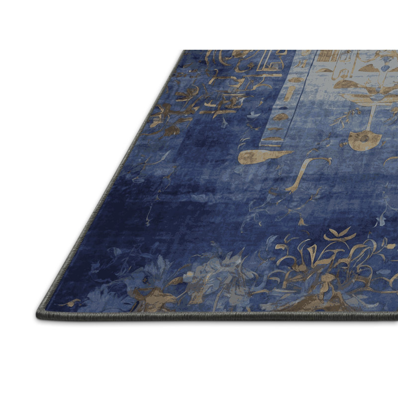 Tapis gris soyeux et moelleux, Rond 4 pi