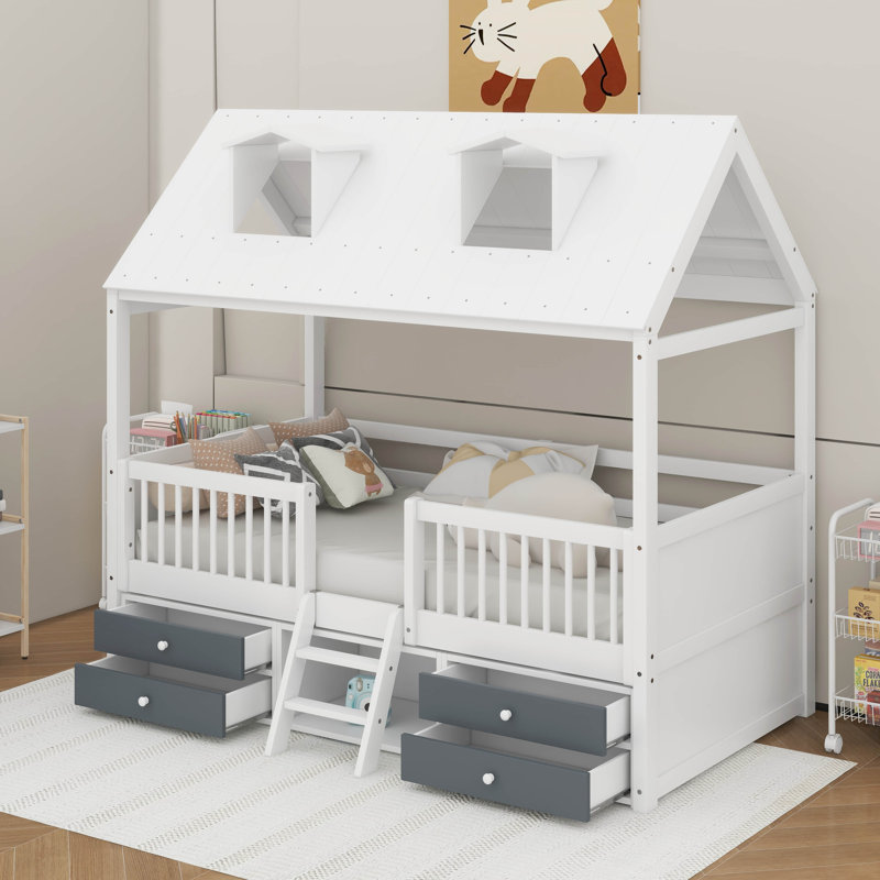 Lit en bois, Lit simple, Blanc