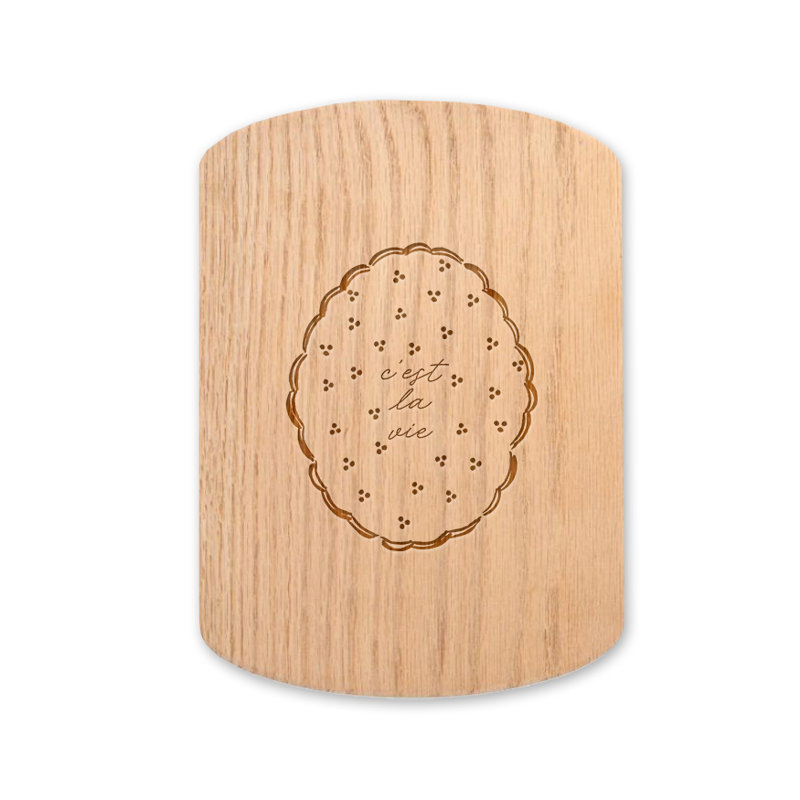 Cest La Vie 11 x 8 Redwood Oval Cutting Board, Redwood