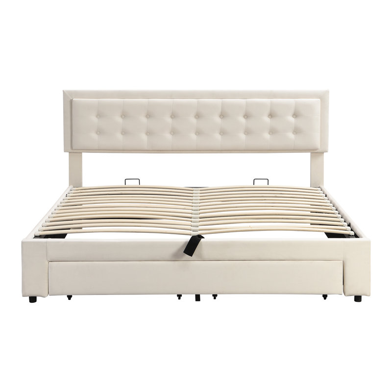 Tymvou Upholstered EU Kingsize - 160 X 200 Cm Bed, Beige, Super King (6')