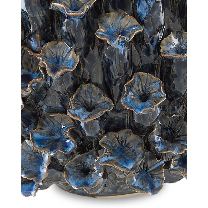 Vase de table en céramique 7 "bleu / noir Manitoba